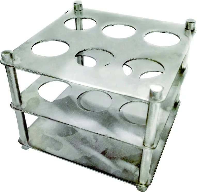 Decanting Stand — aluminum syringe rack for syringe decanting and injection