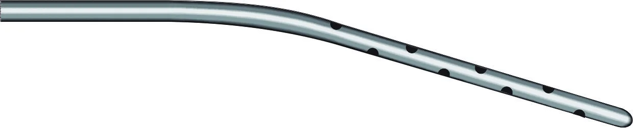 Tumescent Infiltrator Angled cannula with an angled tip and spiral micro-holes